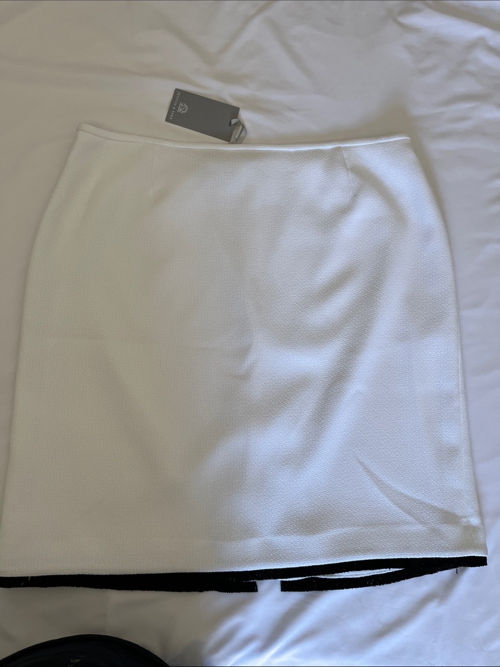 Preston & York White Mini Skirt with Black Trim